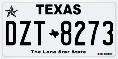 TX license plate DZT8273