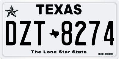 TX license plate DZT8274
