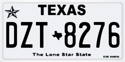 TX license plate DZT8276
