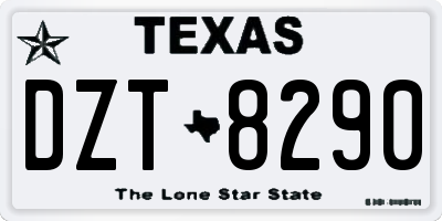 TX license plate DZT8290