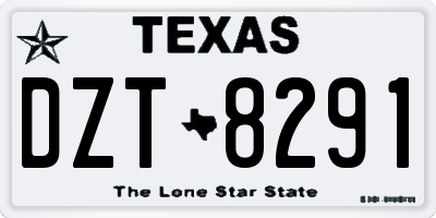TX license plate DZT8291
