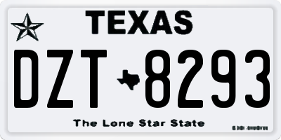 TX license plate DZT8293