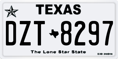 TX license plate DZT8297
