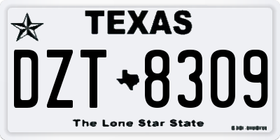 TX license plate DZT8309