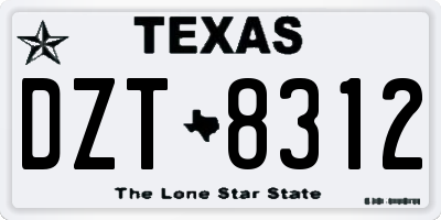 TX license plate DZT8312