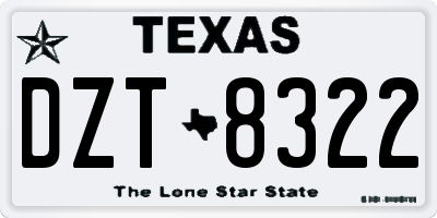 TX license plate DZT8322
