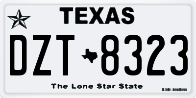 TX license plate DZT8323
