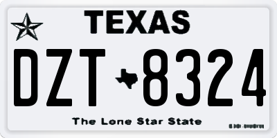 TX license plate DZT8324