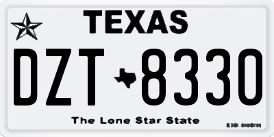 TX license plate DZT8330