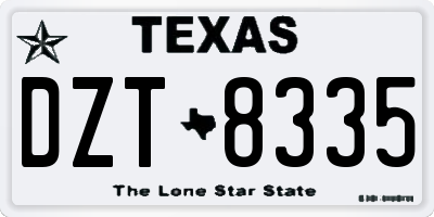 TX license plate DZT8335