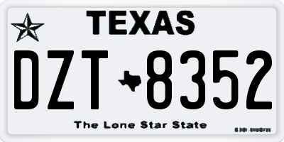 TX license plate DZT8352
