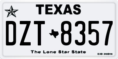 TX license plate DZT8357