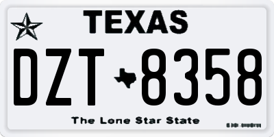 TX license plate DZT8358