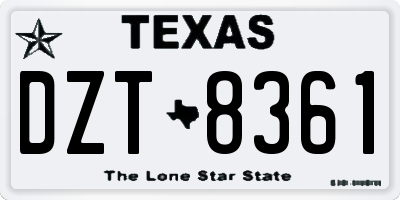 TX license plate DZT8361