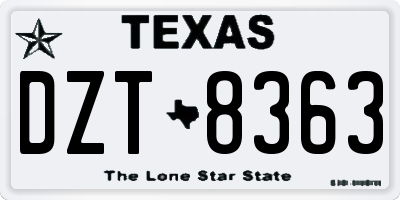 TX license plate DZT8363