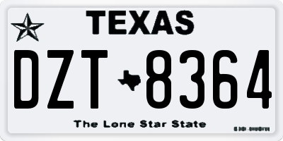 TX license plate DZT8364
