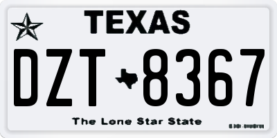 TX license plate DZT8367