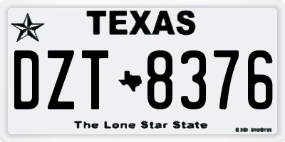TX license plate DZT8376