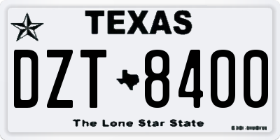 TX license plate DZT8400