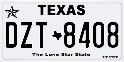 TX license plate DZT8408