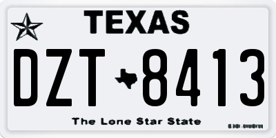 TX license plate DZT8413