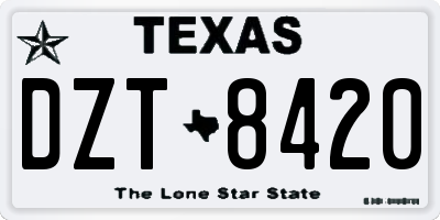 TX license plate DZT8420