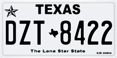 TX license plate DZT8422