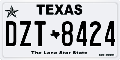 TX license plate DZT8424