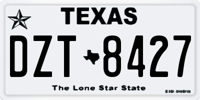 TX license plate DZT8427