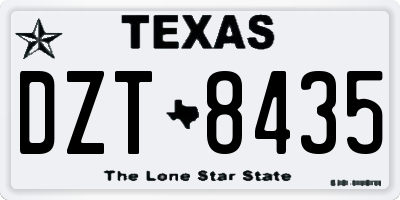 TX license plate DZT8435