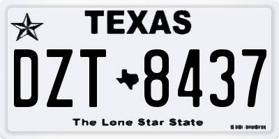 TX license plate DZT8437
