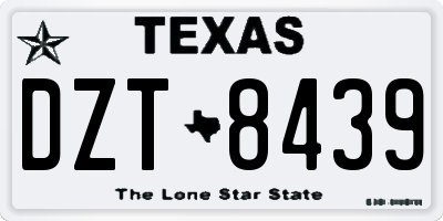 TX license plate DZT8439