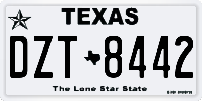 TX license plate DZT8442