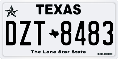 TX license plate DZT8483