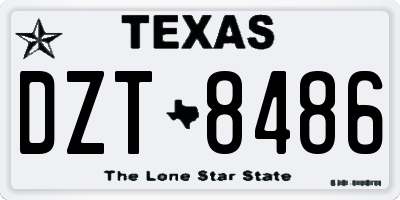 TX license plate DZT8486