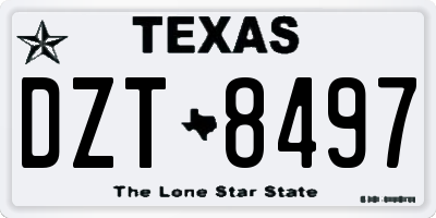 TX license plate DZT8497