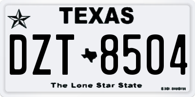 TX license plate DZT8504