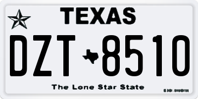 TX license plate DZT8510