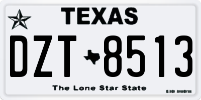 TX license plate DZT8513