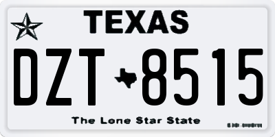 TX license plate DZT8515