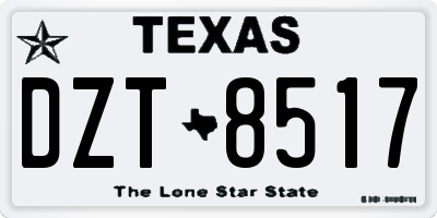 TX license plate DZT8517