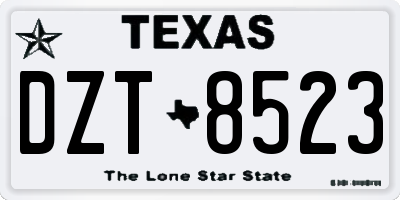 TX license plate DZT8523