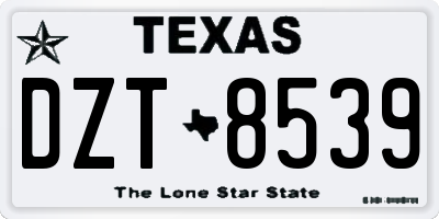 TX license plate DZT8539
