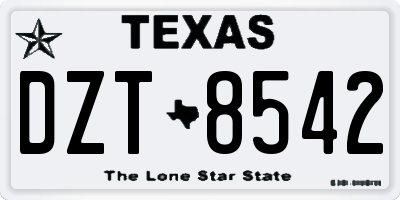 TX license plate DZT8542