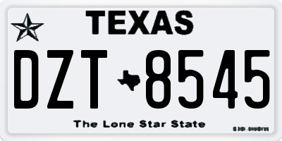 TX license plate DZT8545