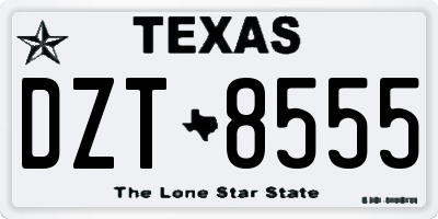TX license plate DZT8555