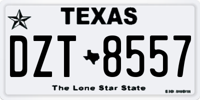 TX license plate DZT8557