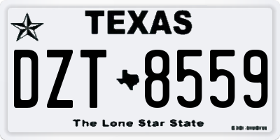 TX license plate DZT8559