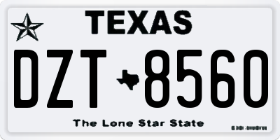 TX license plate DZT8560