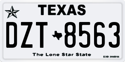 TX license plate DZT8563